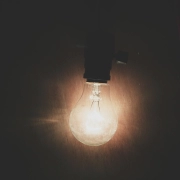 Closeup vintage light bulb